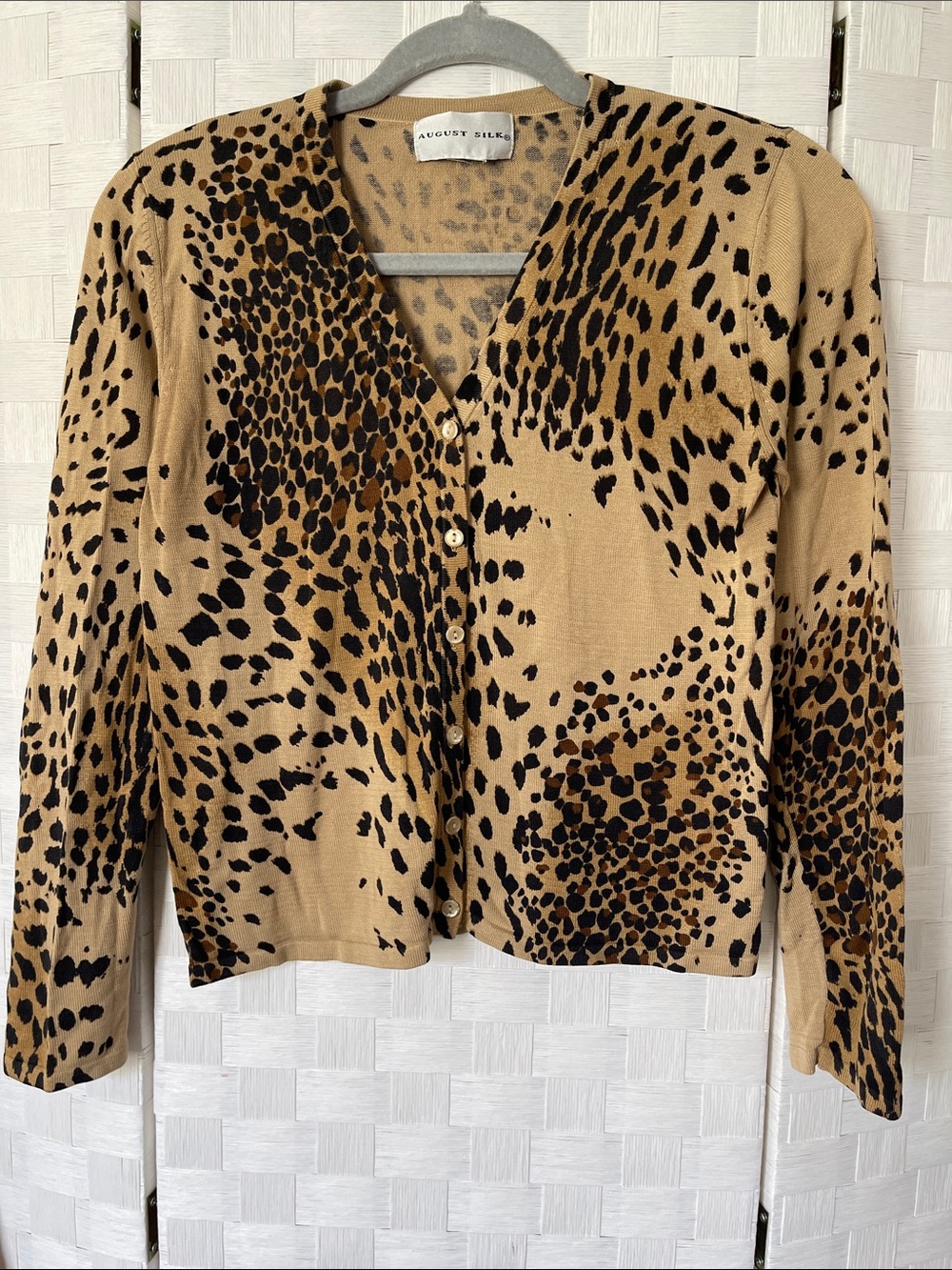 Vintage August Silk Cheetah Cardigan🐆